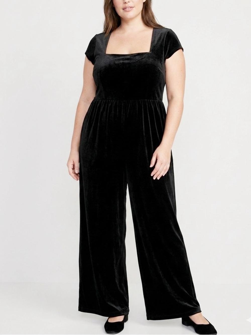 Old Navy Black Velvet Wide Leg Women’s Jumpsuit XXL Evening Party